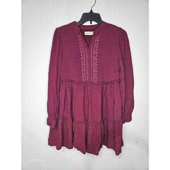 Penelope Rose Long Sleeve Tiered Minidress - Picture 1 of 6